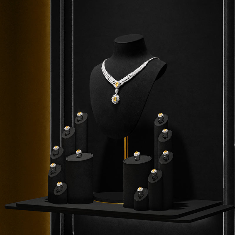Black Ring Necklace Set Turn Display Stand TT076