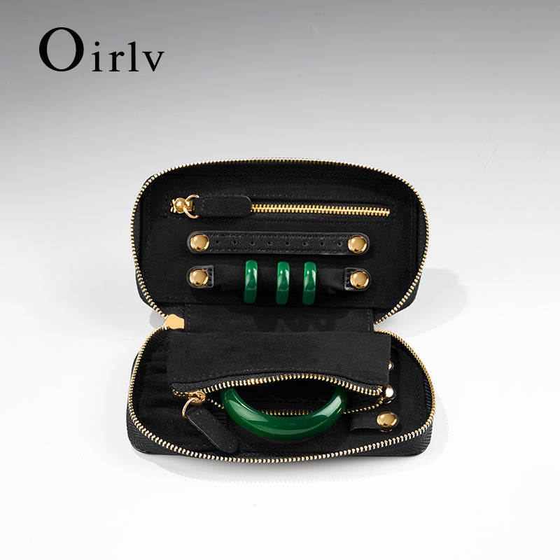 Luxury Black PU Leather Microfiber Storage Bag ：B026