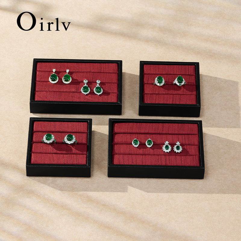 Oirlv Luxury Black velvet jewelry display tray ：P186