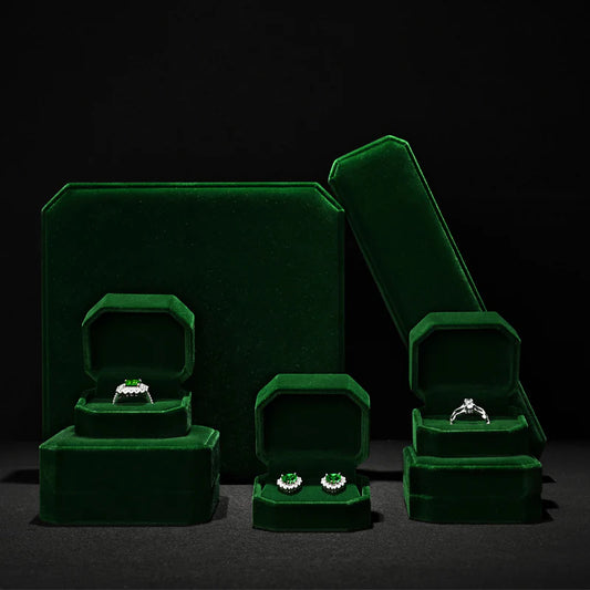 Green Velvet Jewelry Packaging Box H190