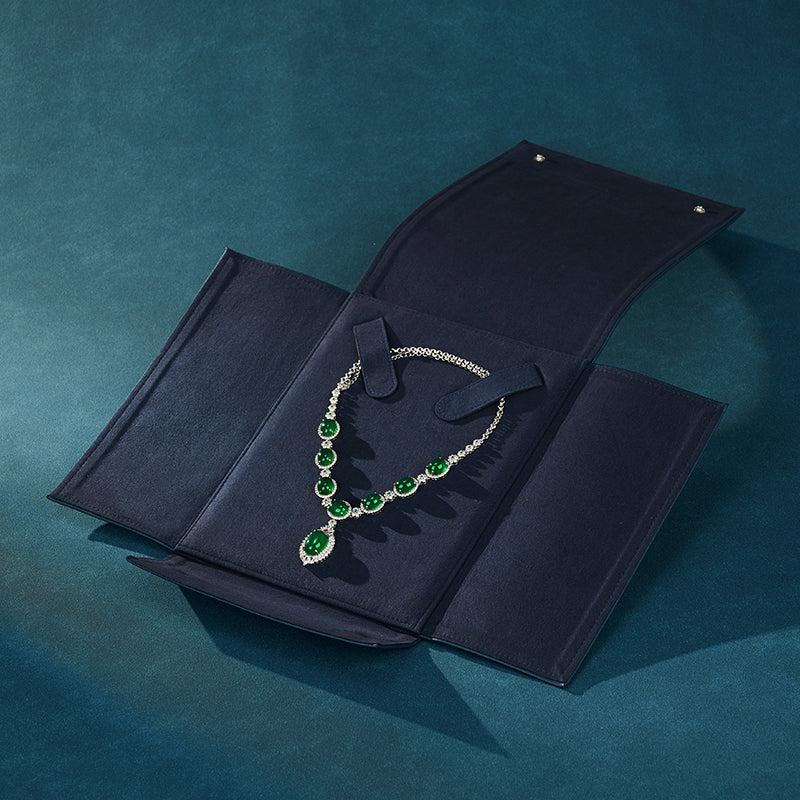 Blue Portable Necklace Jewelry Gift Bag D029