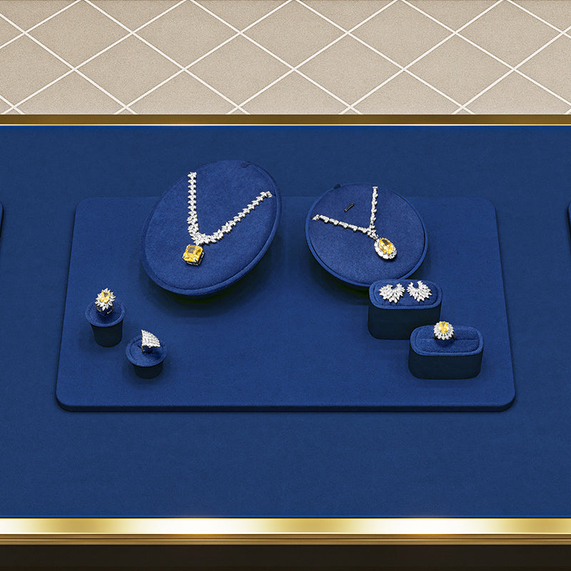 Fashion Blue Microfiber Jewelry Set Collection  TT593