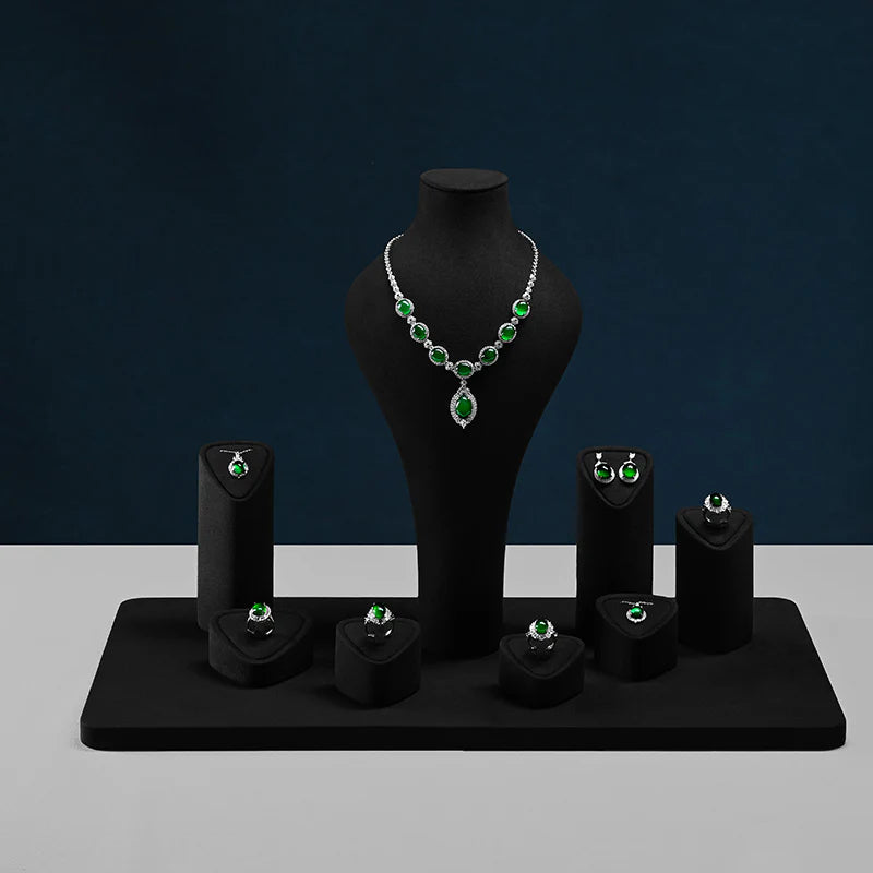 Microfiber necklace ring watch earring display props jewelry display set TT467