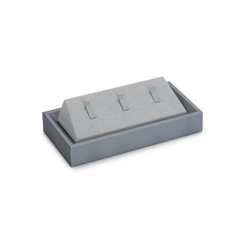 OIRLV Luxury gray PU leahter jewelry display stand set with microfiber :TT048