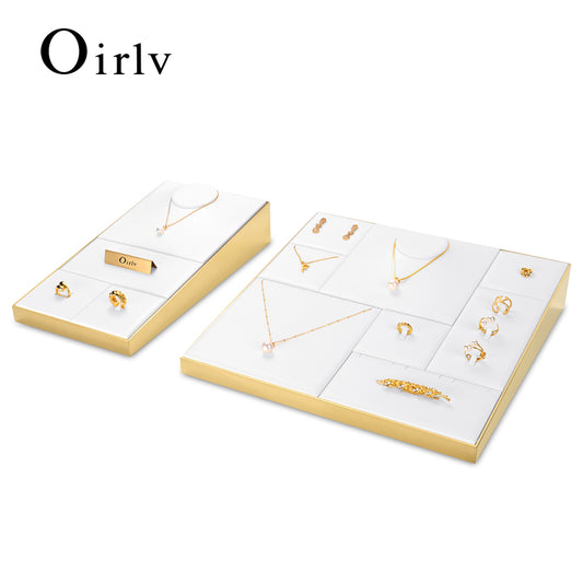 New White PU Leather Multifunction Jewelry Tray P142