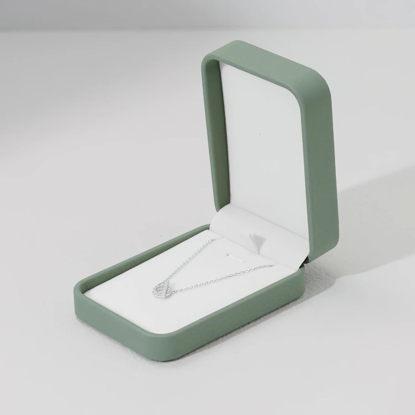 Green PU Leather Velvet Jewelry Packaging Box H143