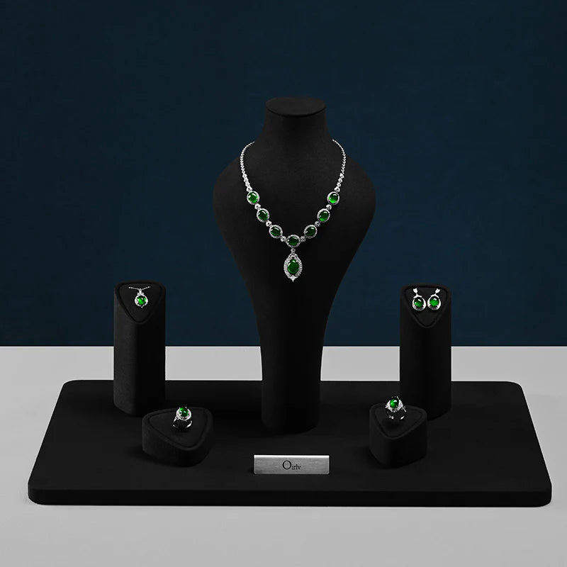 Microfiber necklace ring watch earring display props jewelry display set TT467