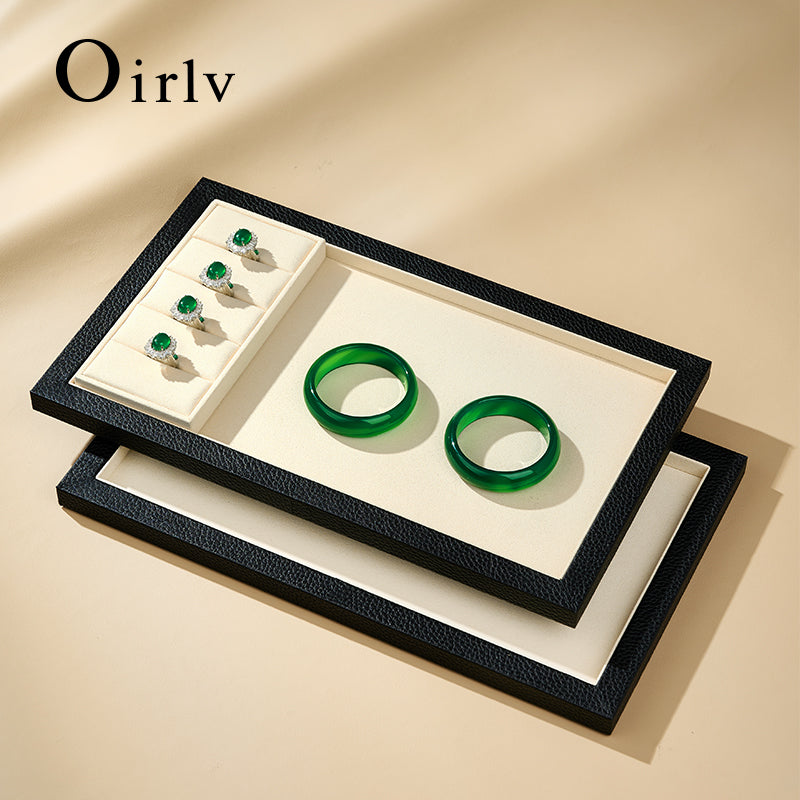 Hot-sale Beige Genuine Leather Jewelry Tray：P238