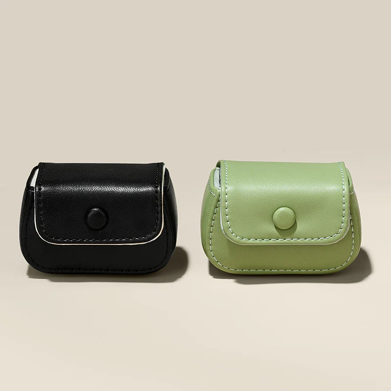 New-arrival Green Black PU Leahter Ring Storage Bag :B028