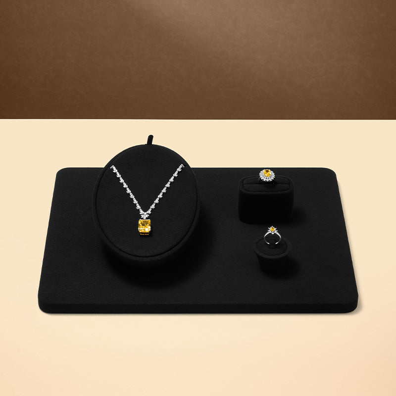 Black Rings Necklace Jewelry Display Set TT242