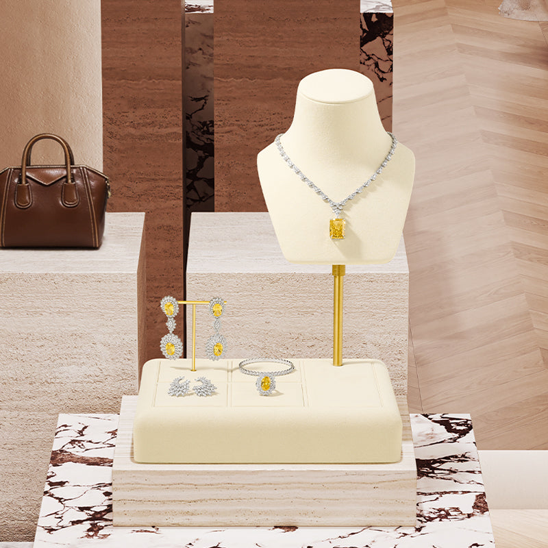 Luxury Polychrome Microfiber Jewelry Display Set:J019