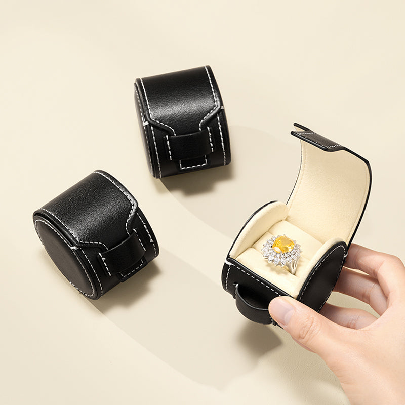 New-arrival Black PU Leather Jewelry Storage Bag :B025