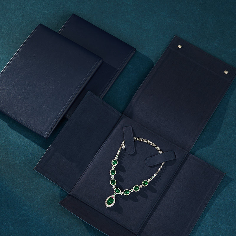 Blue Portable Necklace Jewelry Gift Bag D029