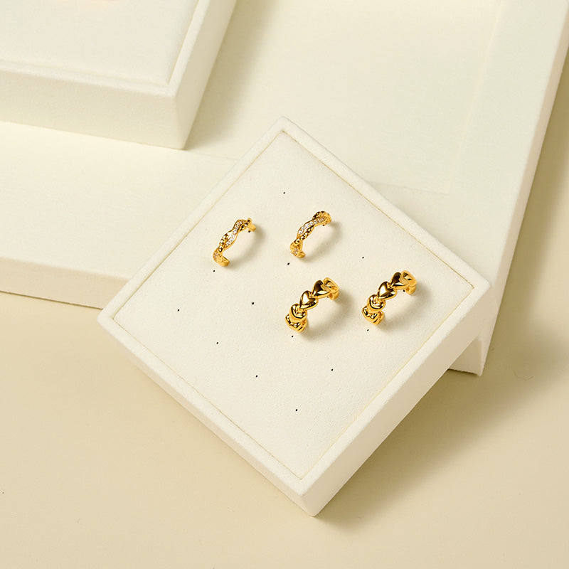 Beige Microfiber Ring Necklace Jewelry Display Set TT168