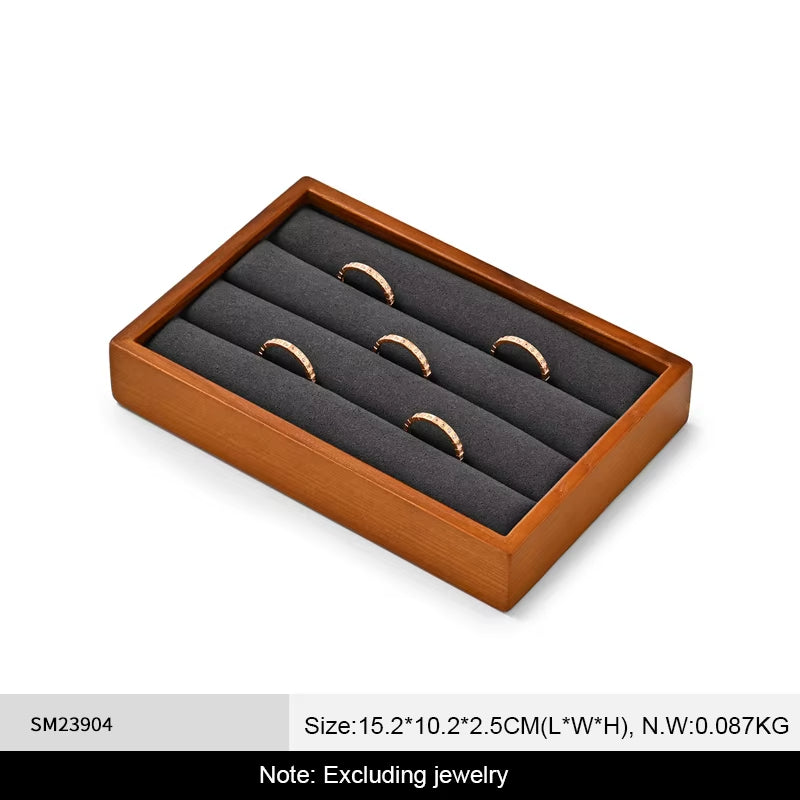 Oirlv Ring Display Tray Wooden Square Ring Display Stand :SM239