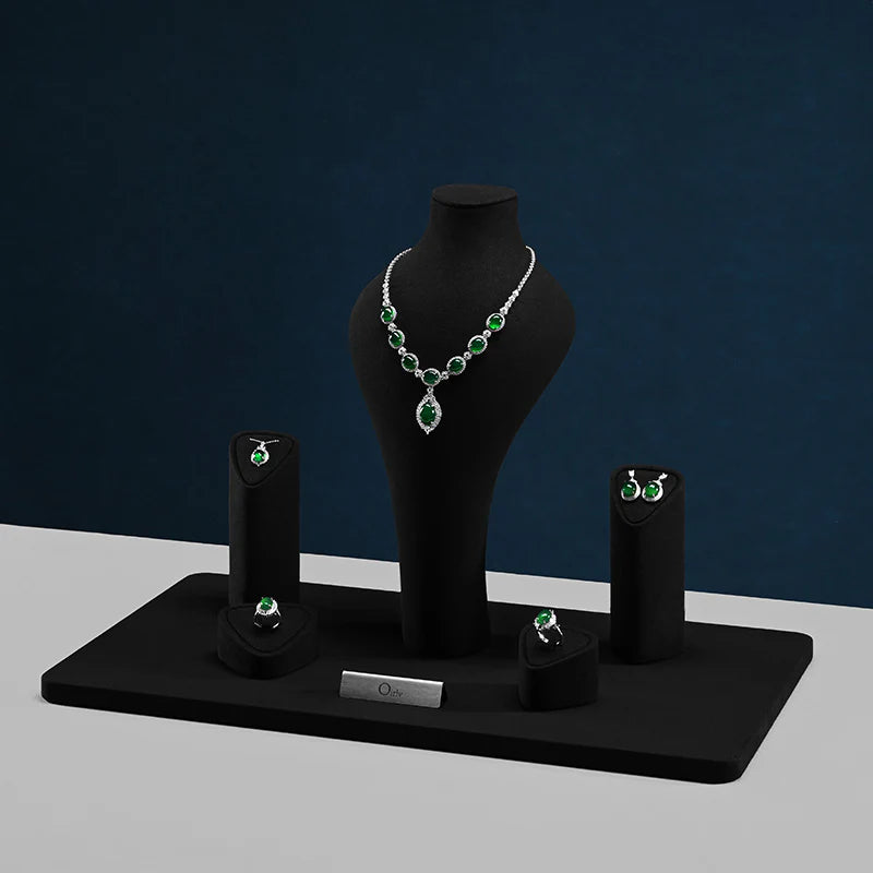 Microfiber necklace ring watch earring display props jewelry display set TT467