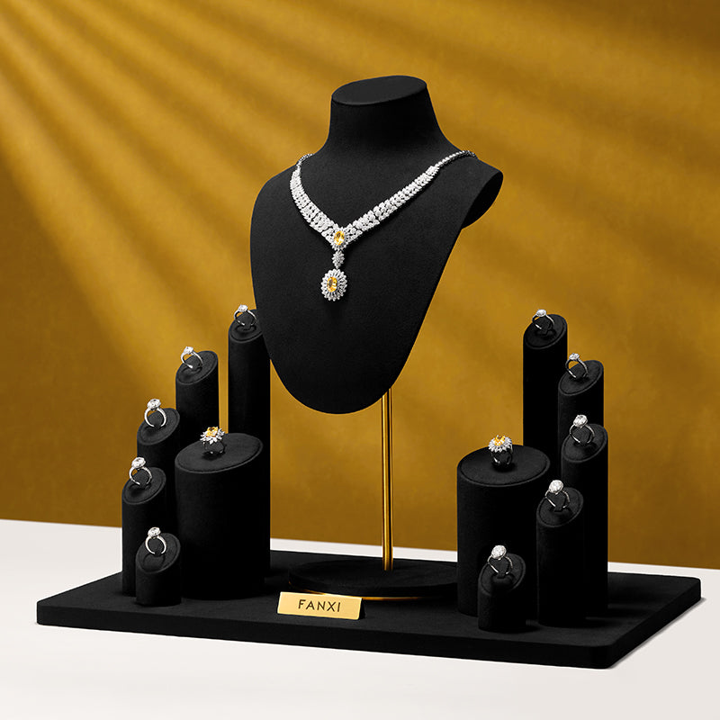 Black Ring Necklace Set Turn Display Stand TT076