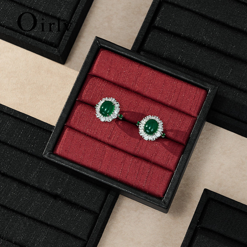 Oirlv Luxury Black velvet jewelry display tray ：P186