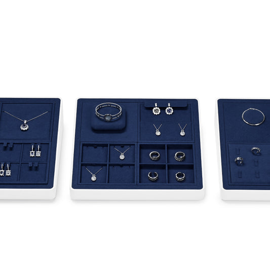 New Blue Microfiber Multiple Combination Jewelry Tray P159