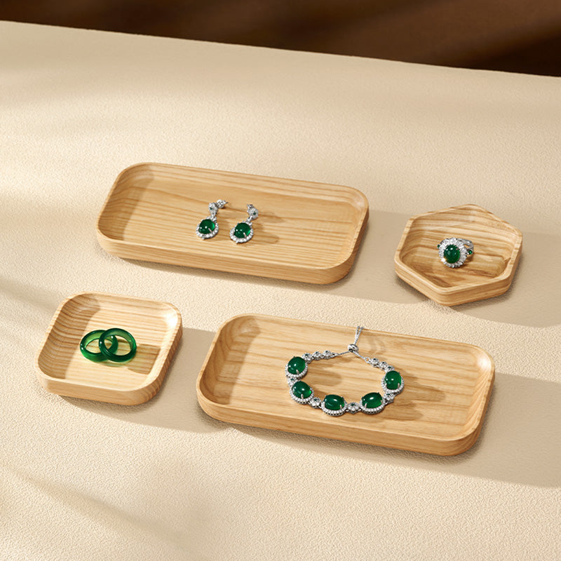 OIRLV Fashion Wooden Wood Color Jewelry Display Tray ：SM252