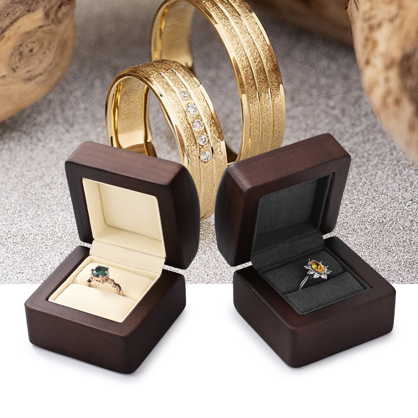 New Wooden Ring Box SM207