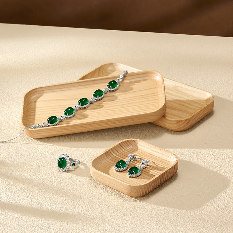 OIRLV Fashion Wooden Wood Color Jewelry Display Tray ：SM252