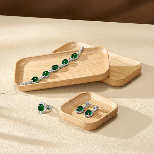 OIRLV Fashion Wooden Wood Color Jewelry Display Tray ：SM252