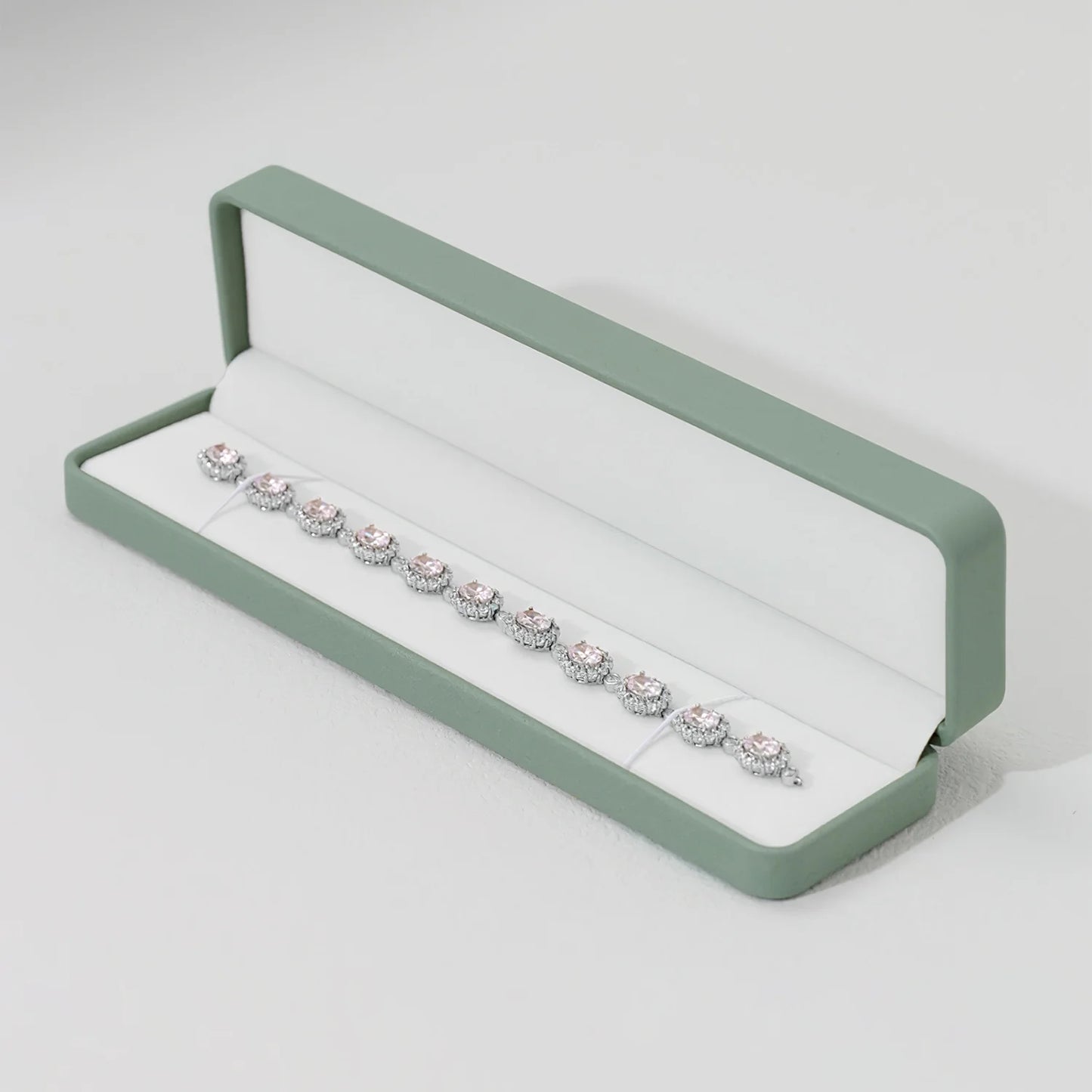 Green PU Leather Velvet Jewelry Packaging Box H143