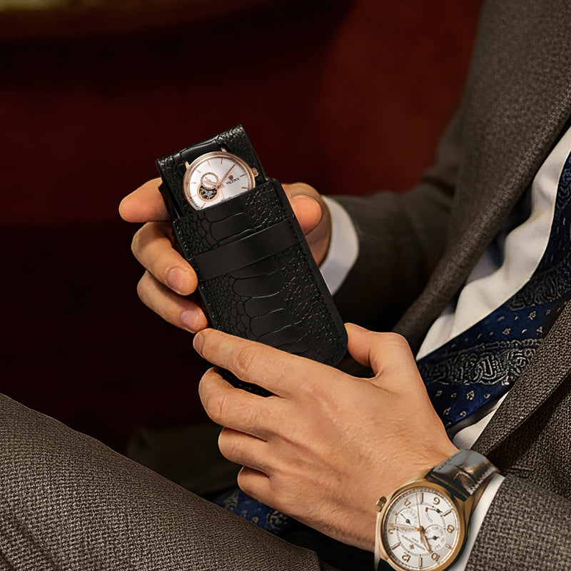 Customized Logos Genuine Leather Watch Pouch D056