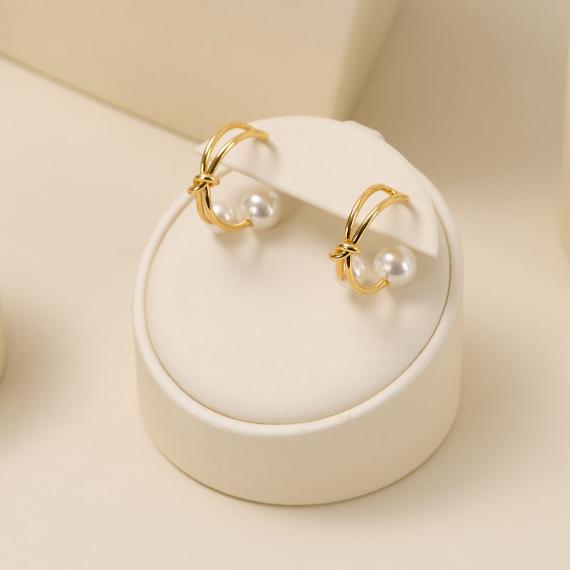 Beige PU Leather Ring Earrings Necklace Jewelry Display Set TT156