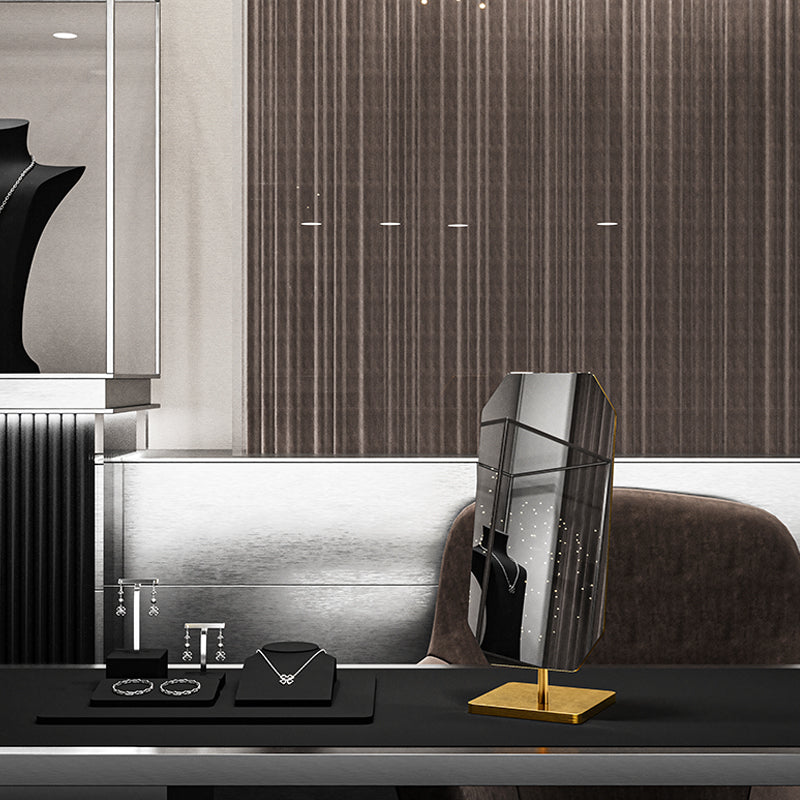 OIRLV Multi-Purpose 180-Degree Rotating Brushed Metal Mirror PJ032