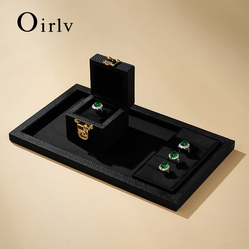 Hot-sale Beige Genuine Leather Jewelry Tray：P238