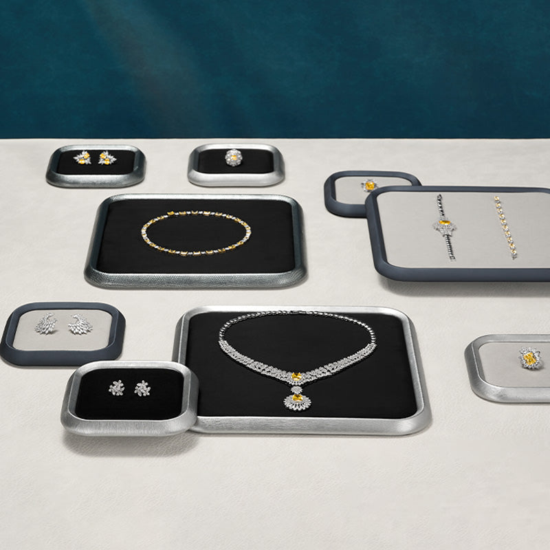 OIRLV Fashion PU Leather Velvet Jewelry Display Plate : P241