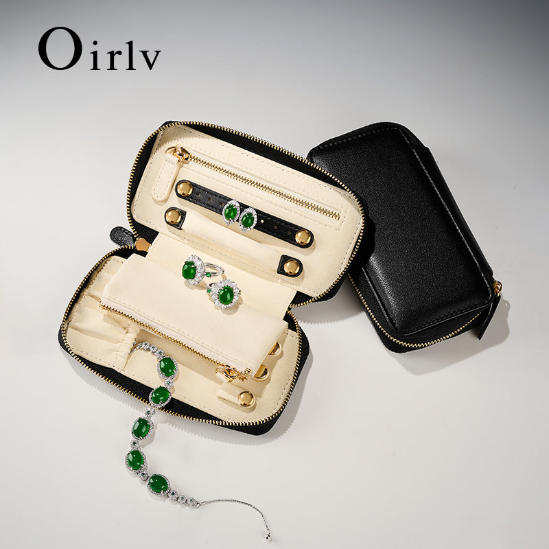 Luxury Black PU Leather Microfiber Storage Bag ：B026