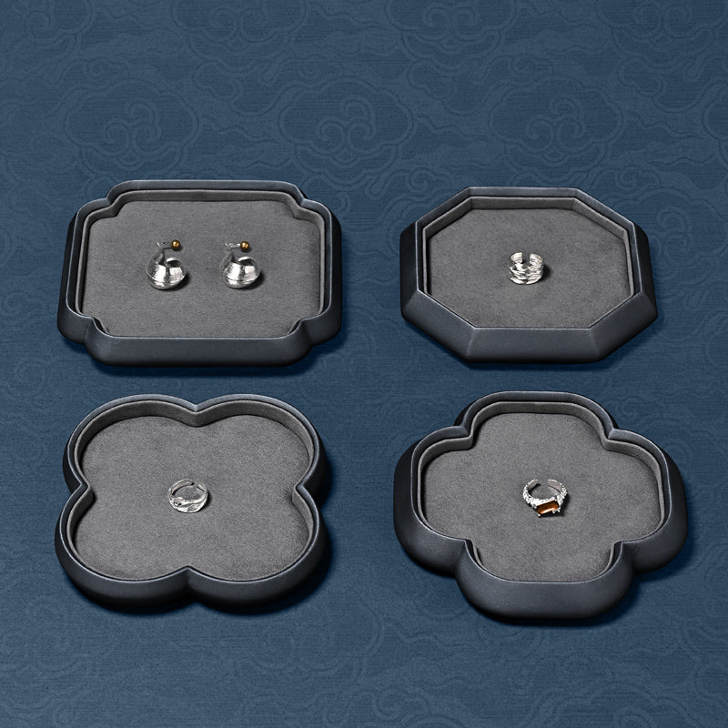 Factory Grey PU Leather Jewelry Display Plate P219