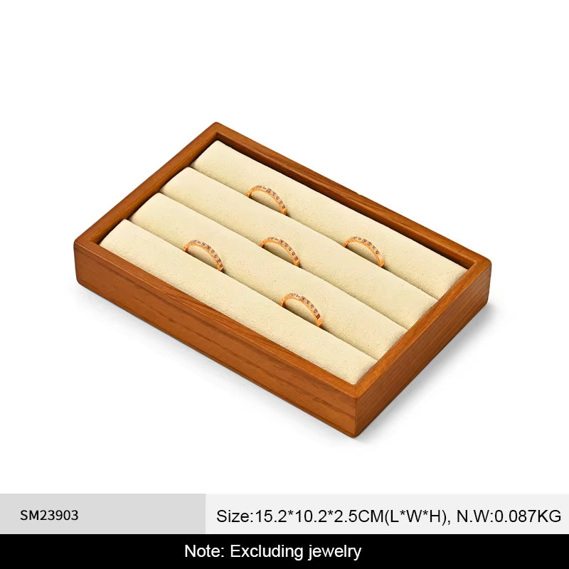 Oirlv Ring Display Tray Wooden Square Ring Display Stand :SM239