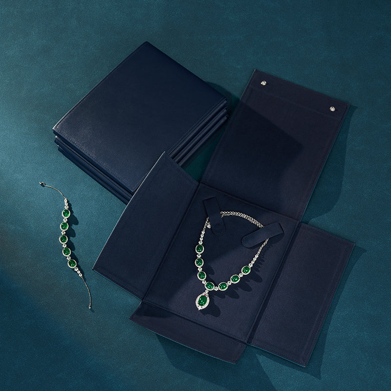 Blue Portable Necklace Jewelry Gift Bag D029