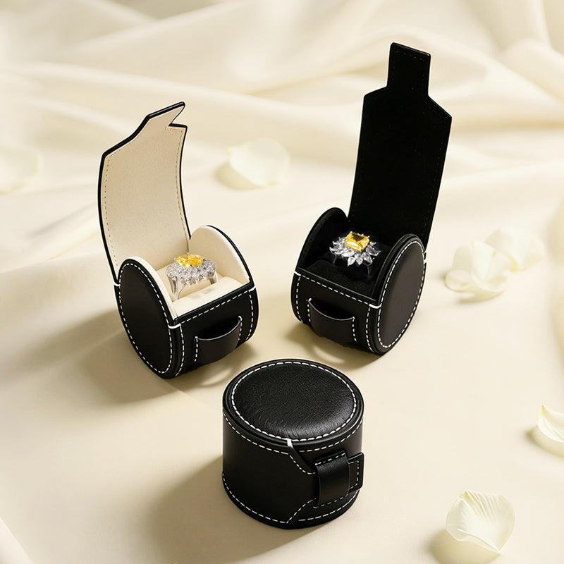 New-arrival Black PU Leather Jewelry Storage Bag :B025