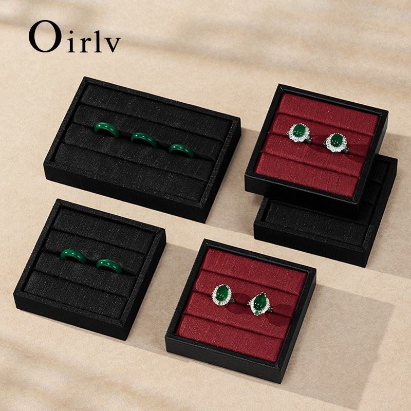Oirlv Luxury Black velvet jewelry display tray ：P186