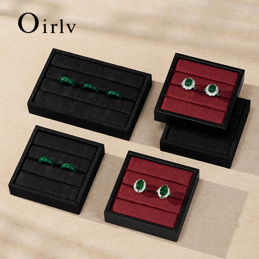 Oirlv Luxury Black velvet jewelry display tray ：P186