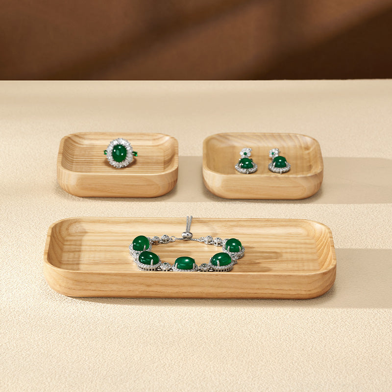 OIRLV Fashion Wooden Wood Color Jewelry Display Tray ：SM252