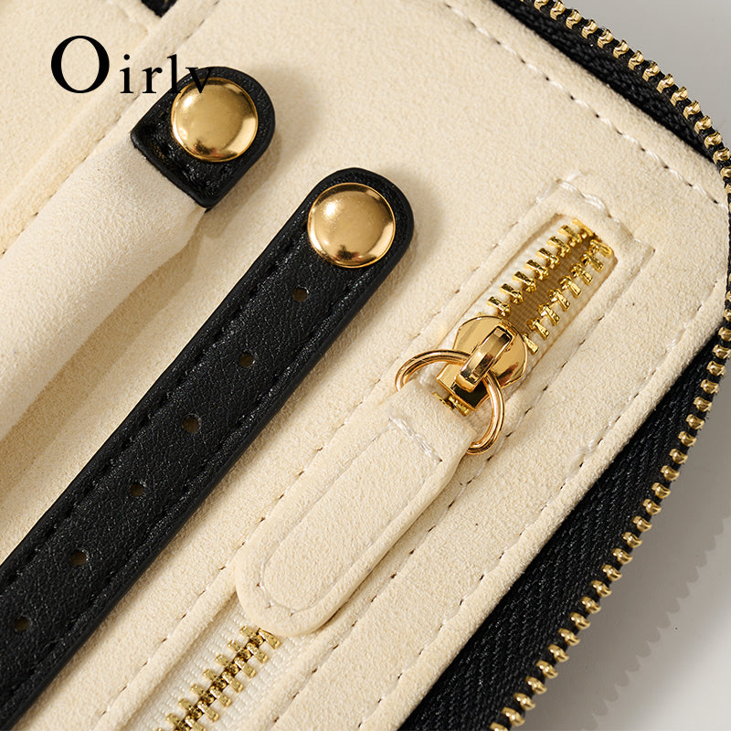 Luxury Black PU Leather Microfiber Storage Bag ：B026