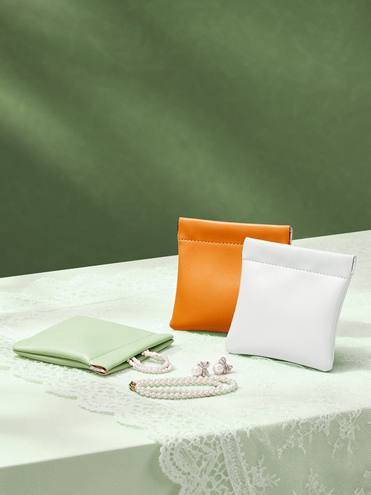 PU Leather Automatic Sealing Jewelry Gift Bag D053