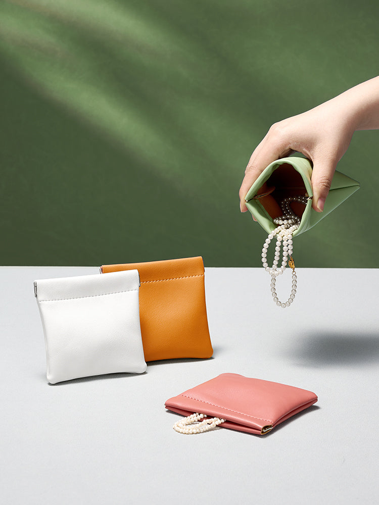 PU Leather Automatic Sealing Jewelry Gift Bag D053