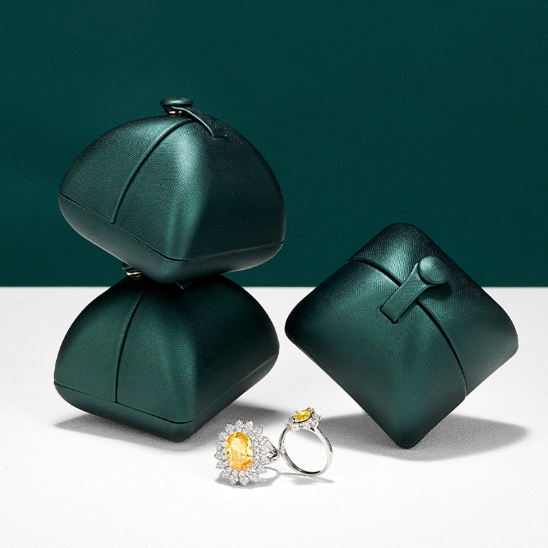 Wholesale green leather jewelry packaging gift boxes:H109