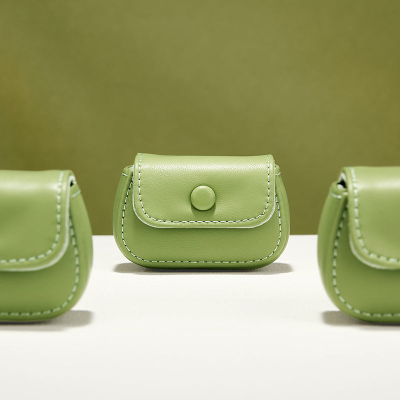 New-arrival Green Black PU Leahter Ring Storage Bag :B028