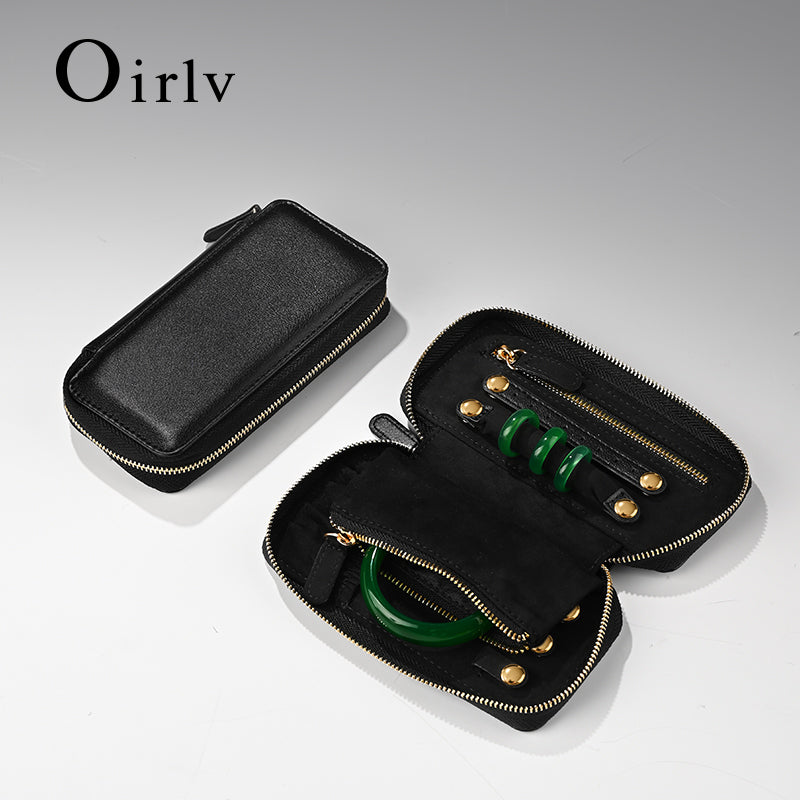 Luxury Black PU Leather Microfiber Storage Bag ：B026