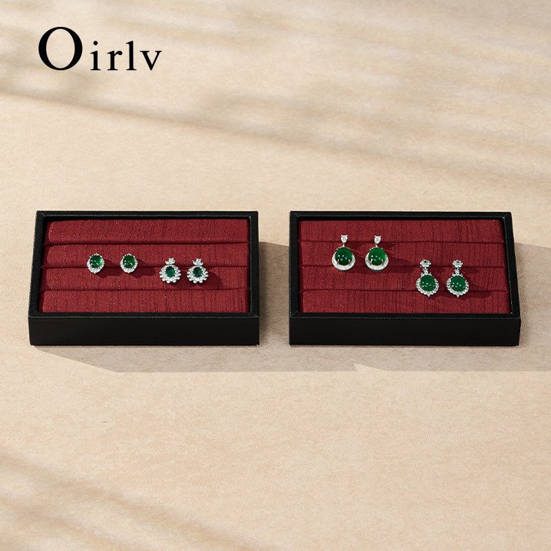 Oirlv Luxury Black velvet jewelry display tray ：P186