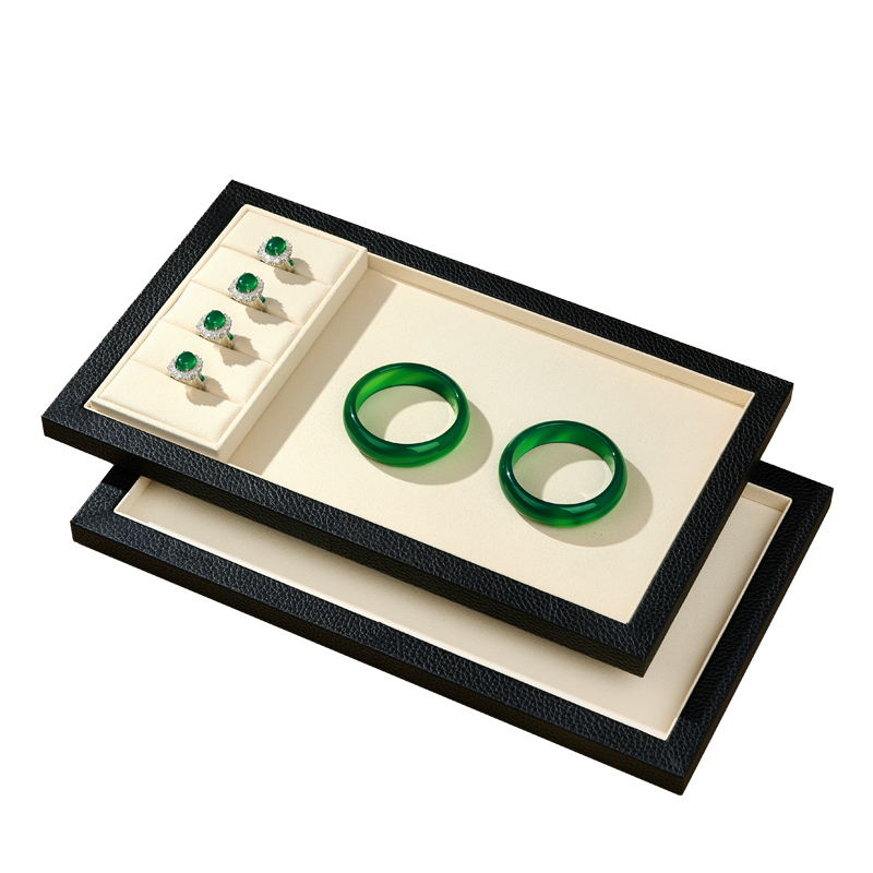 Hot-sale Beige Genuine Leather Jewelry Tray：P238