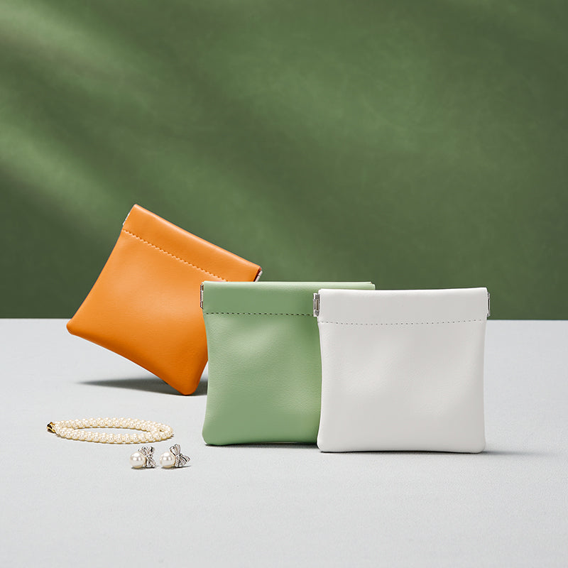 PU Leather Automatic Sealing Jewelry Gift Bag D053